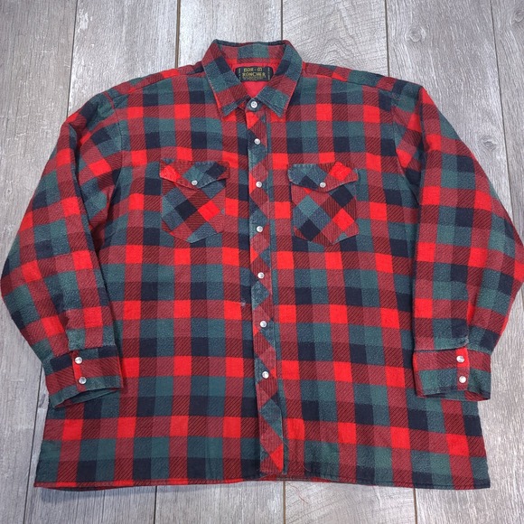 Bar-M Rancher Other - Bar-M Rancher Shirt Jacket Mens 2XL Red Plaid Quilted Flannel Snap Front